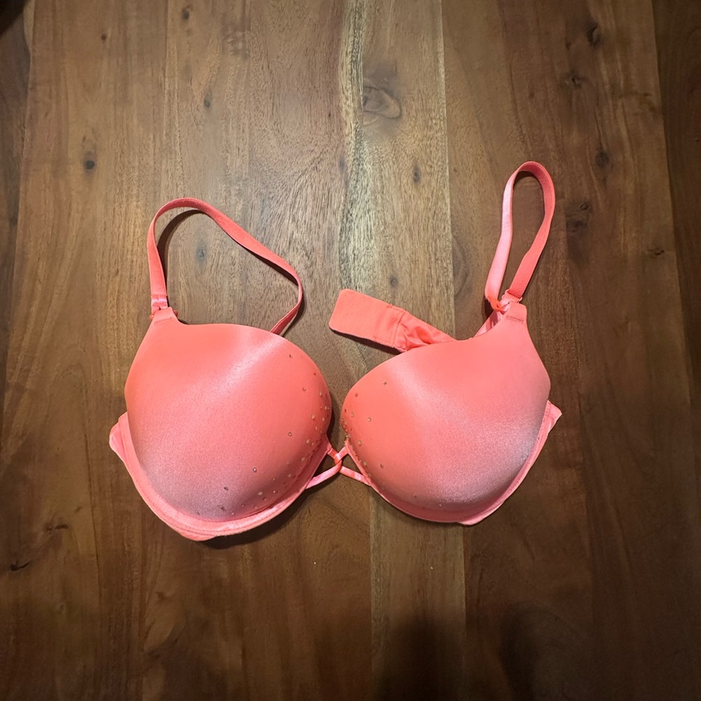 Victoria's Secret Bombshell Push-Up Coral Bra